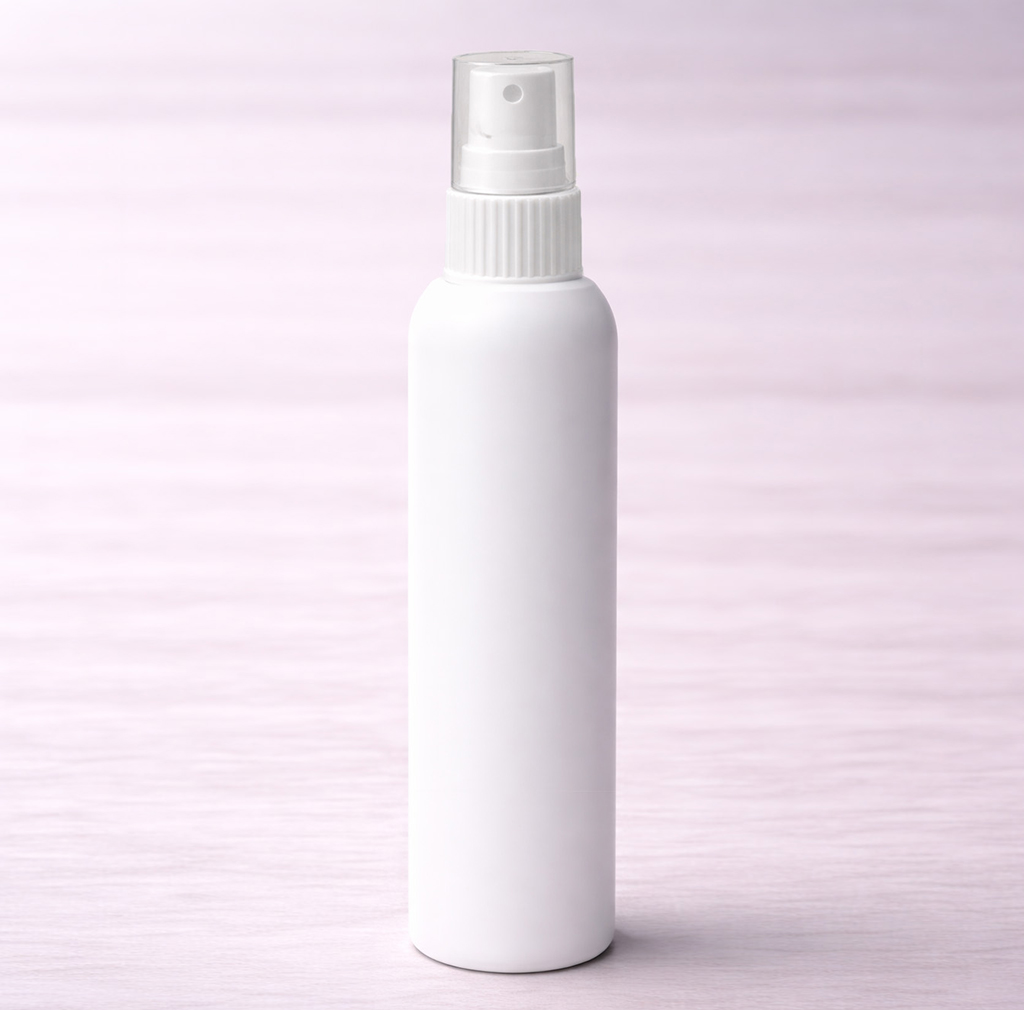 Flacon plastique blanc 125ml + Spray