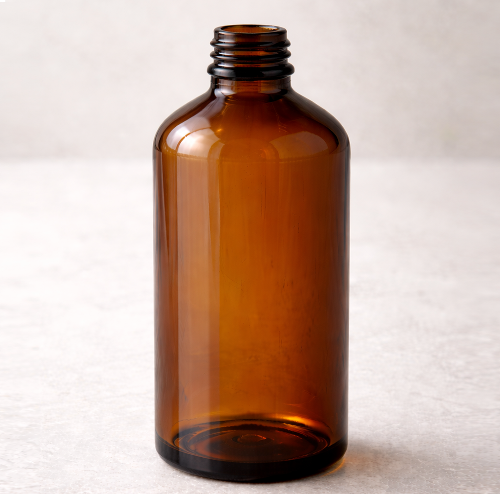 Flacon verre brun 100ml (sans bouchon)