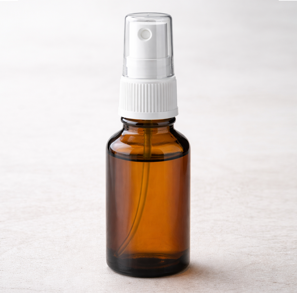 Flacon verre brun 10ml + spray