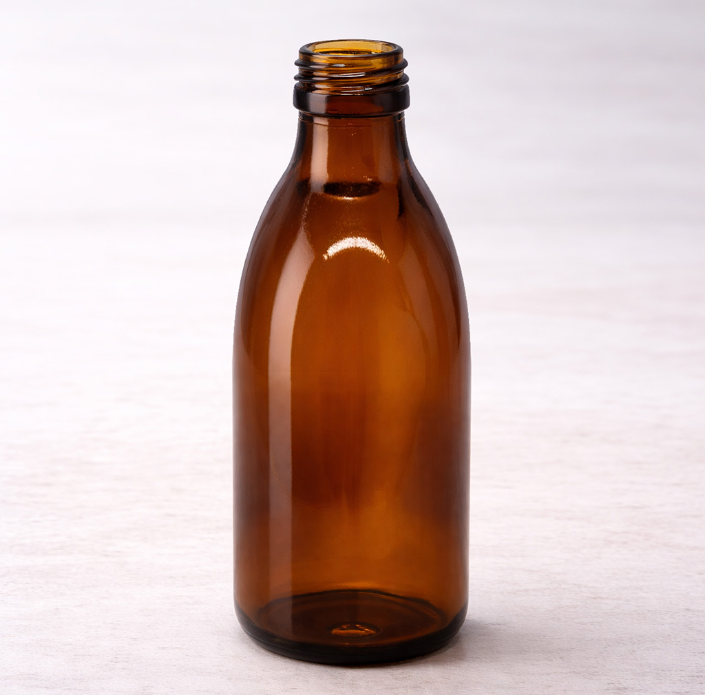 Flacon verre brun 200ml (sans bouchon)