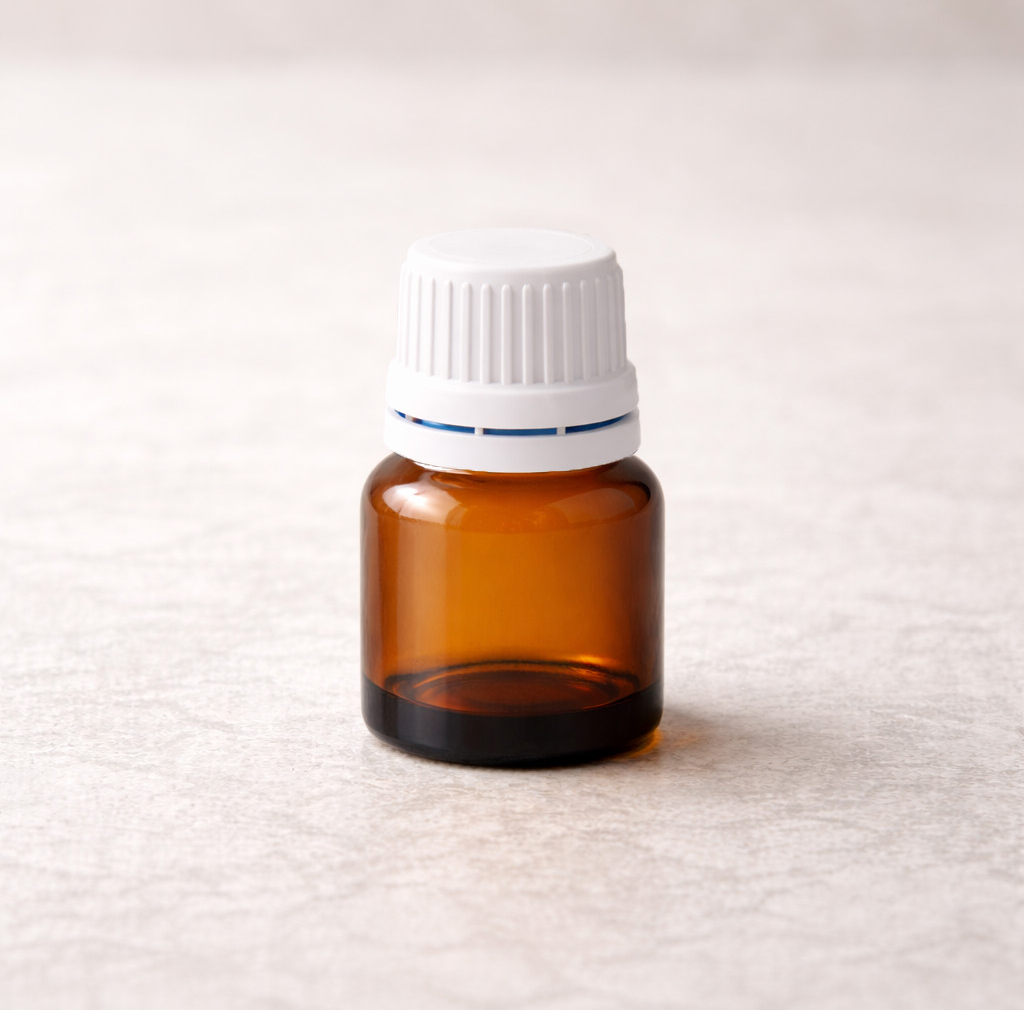 Flacon verre brun 2.5ml + bouchon cpte-goutte