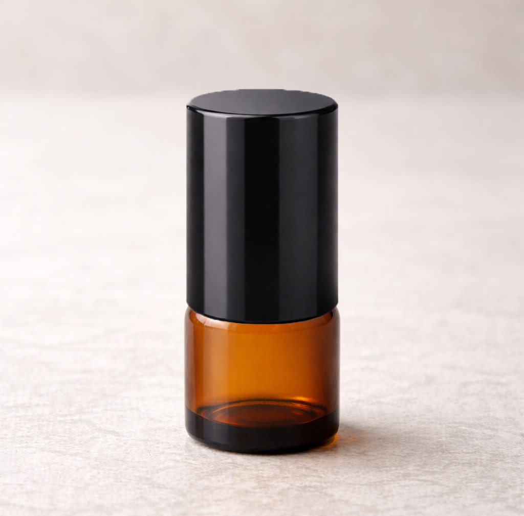 Flacon verre brun 2.5ml + Roll-on