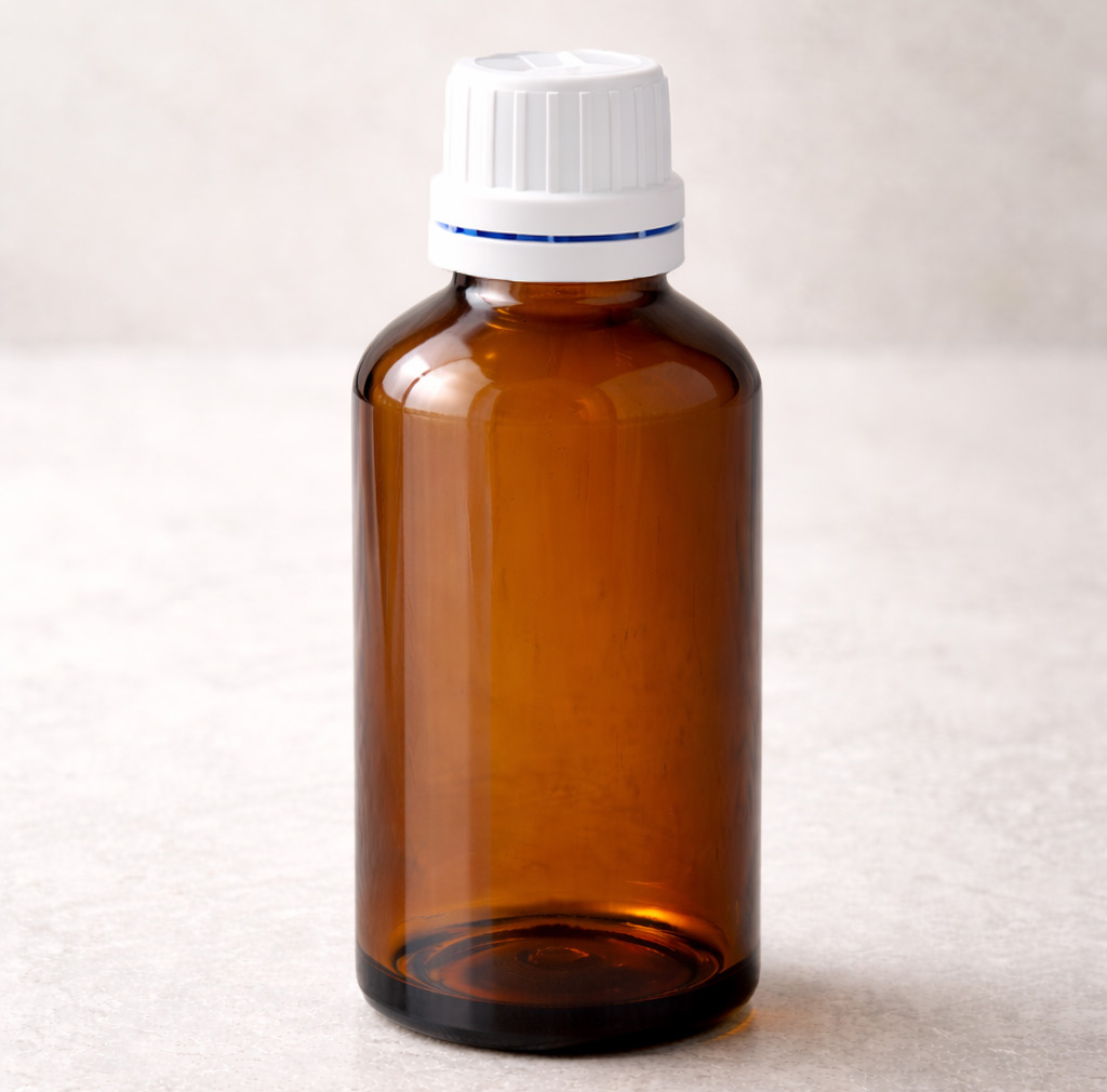 Flacon verre brun 30ml + bouchon cpte-goutte