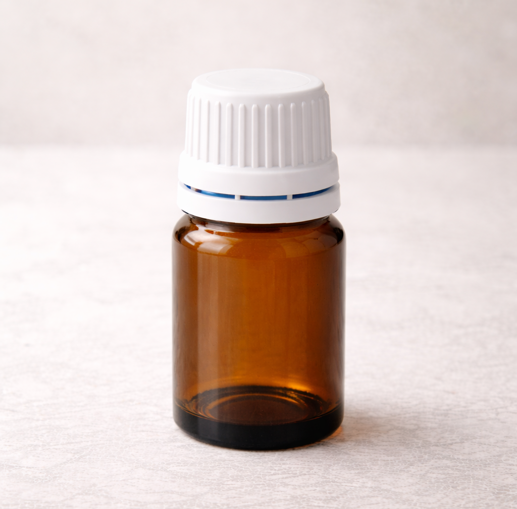 Flacon verre brun 5ml + bouchon cpte-goutte