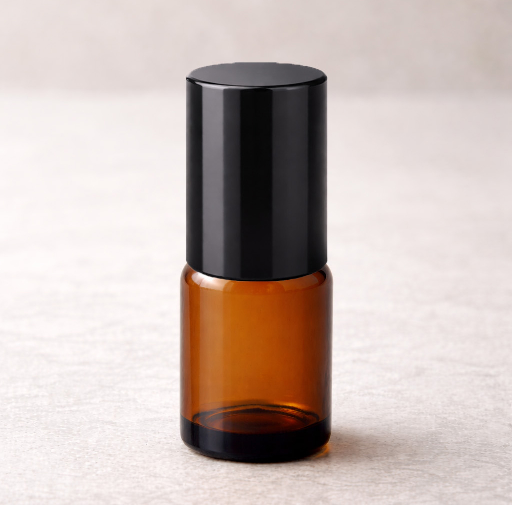 Flacon verre brun 5ml + Roll-on
